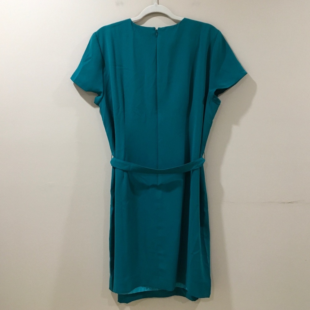 J.CREW Belted Suiting Dress Vivid Jade Green Short Sleeve Womens Size 16 New - Picture 3 of 7